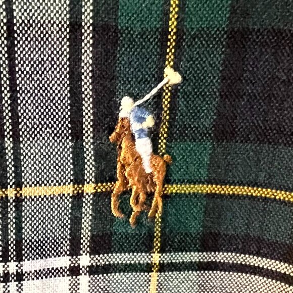 Ralph Lauren Blue/Green Plaid Classic-Fit 100% Cotton Long-Sleeve SZ XL - Picture 2 of 7